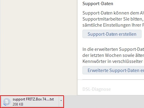 Download der Support-Datei